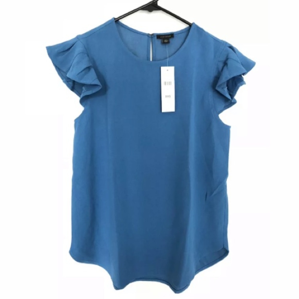 New Ann Taylor Godet Flutter Sleeve Top Ruffle